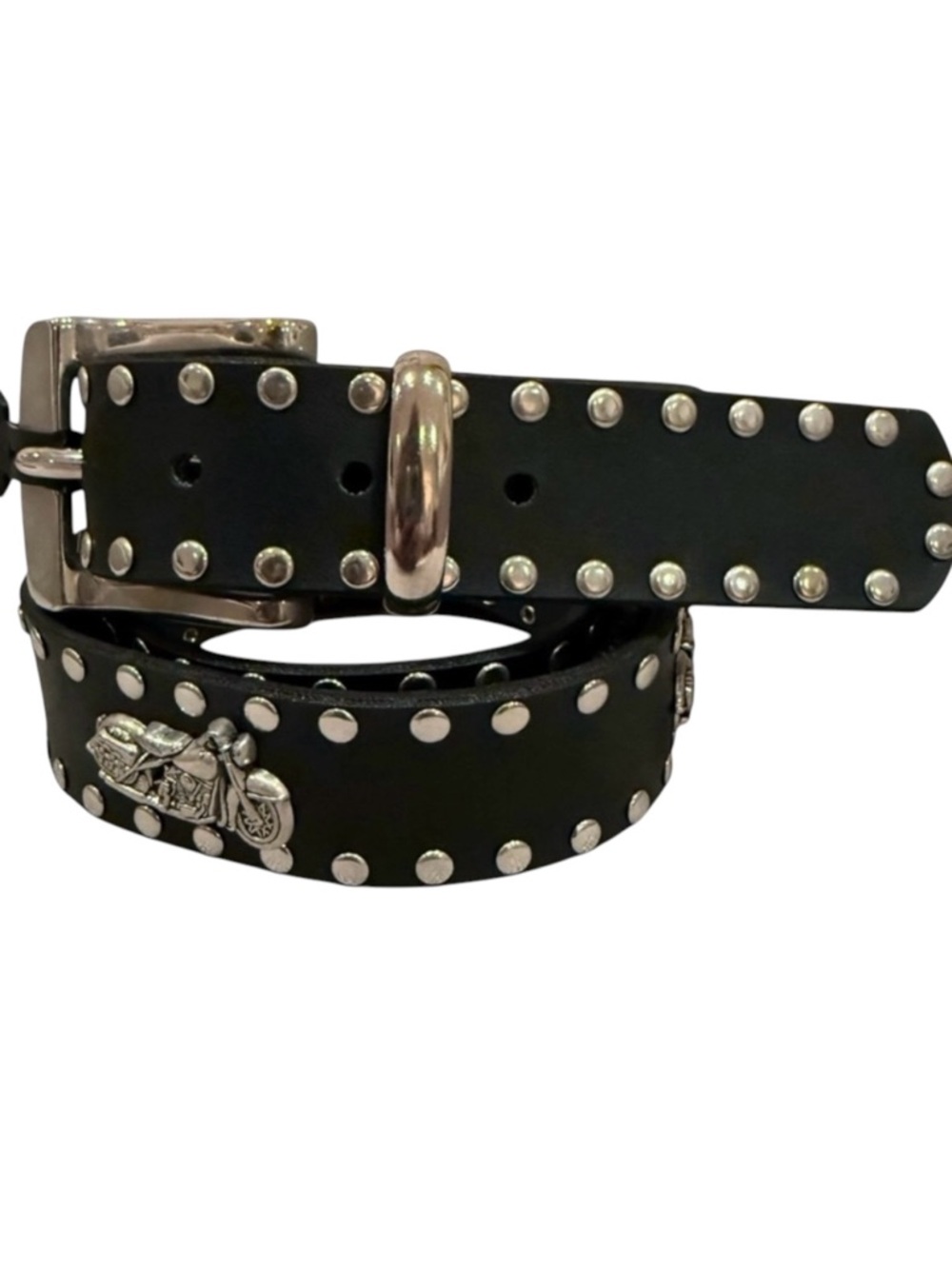Vintage Motorcycle Studded Black Belt Men’s Size 41 Y2K Biker Edgy